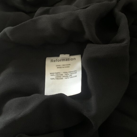 Reformation Kourtney Dress Black 0 NEW - Picture 6 of 6
